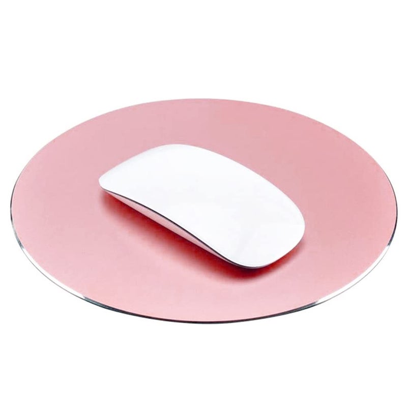 ProElife Metal Mouse Pad Mat 8.66-inch Mousepad with Non-Slip Base (Round, Rose Gold) - Image 1